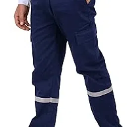 club twenty one Men's Cotton Trouser with Reflective Tape for Safety Workwear-picture-50