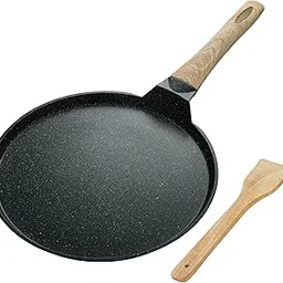 Lifelong Die-cast Flat Roti Tawa with Wooden Finish Handle for Dosa, Chapati | 28cm, 1kg | Pre-Seasoned Non-Toxic, Non-Stick & Teflon Free, Durable | Gas & Induction Stove-Friendly (LLDCT28)-picture-19