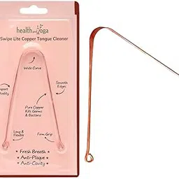 HealthAndYoga® qSwipe Lite Copper Tongue Cleaner (Regular Pack of 1) - Removes Bad breath & Plaque, Improves taste- Flexible, Smooth, Lightweight - Curved ends provide good grip - Oral healthcare tool-picture-49