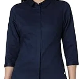 van heusen Women's Cotton Solid Regular Fit Shirt-picture-19