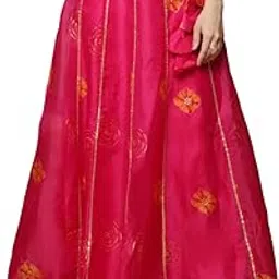 neudis Women's Floral Printed Flared Maxi Skirt with Gota Work-picture-28