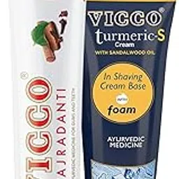 Vicco Oral & Skin Care Combo Pack of 2 | Vajradanti Paste Dalchini Flavour [200g | Pack of 1] + Vicco Turmeric S-Shaving Cream [70g | Pack of 1] | Dual-Ayurvedic Oral & Skin Care Combo Action-picture-24