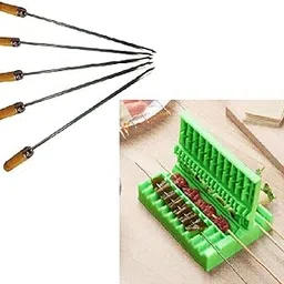 Moradiya Fresh Multifunctional Barbecue Stringer Quick Skewer Easy Barbecue Kebab Maker Meat Skewer Machine BBQ Grill Skewers + 8 pcs BBQ Stick-image-72