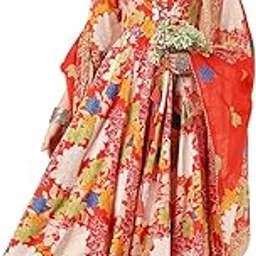kimayra Women's Cotton Flared Printed A-Line Round Neck Kurta Suit Set-picture-12