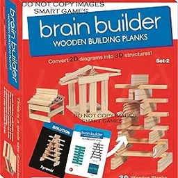 ekta brain builder wooden building planks (set-2)- Multi color (50 pieces)-picture-12