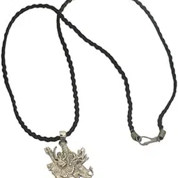 Goddess Durga Maa Giving Blessing Sitting On Tiger Pendant Silver Stainless Steel Pendant Necklace Chain For Men And Women-image-81
