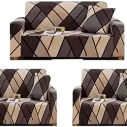 LA MANTTA Sofa Cover 3 Seater and 2 Seater Fully Covered Universal 5 Seater Sofa Cover Non-Slip Sticky Elastic Stretchable Sofa Set Slipcover Protector for (3+1+1 Seater), SCV3-image-20