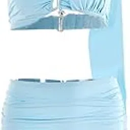 Two Pieces Summer Outfits for Women Suit Bandeau Going Out Crop Tops L Blue|Clothing, Shoes & Accessories | Womens Clothing | Dresses-image-90