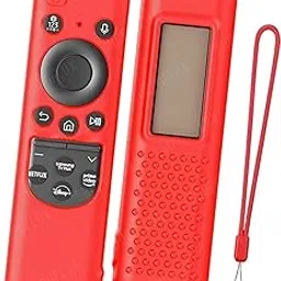 SHOPOFLUX Silicone TV Remote Cover Compatible with Samsung Smart TV - Protective Open Key Case with Lanyard (Red)-picture-15