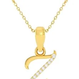 diamtrendz Gold Plated BIS Hallmarked Pure 925 Sterling Silver Letter Z Pendant | Zirconia Studded Diamond Like Shine | With or Without Chain Options | Rose Gold and Rhodium Plating Options | Model PSY00710Z-picture-55