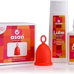Asan Period Care Bundle | Includes Menstrual Cup With Unique Removal Ring, One Drop Cleanser, Asan Multi-Purpose Lube (Light/medium flow)-picture-24