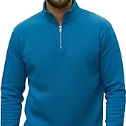 Men’s Fleece Half-Zip High Neck Sweatshirt | Warm & Stylish Winter Wear -JM4380-image-37