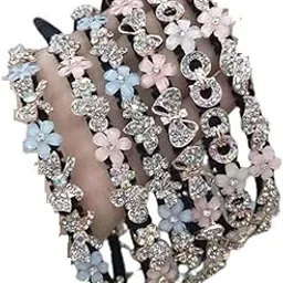 Packof 2, Multicolored Stones, Flower Hair Bands, For Women, Girls, Children And Teenagers-image-32