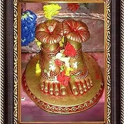 HiTechMart Maa Tara Charan Paduka Photo Frame – Decorative Spiritual Wall & Tabletop Frame for Home, Temple, and Office – Religious Gift & Puja Decor-picture-20