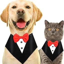 BURAQ Dog Tuxedo Bandana, Ideal for Dog Birthday Decorations, Adorable and Comfortable Pet Apparel (S - Black)-picture-45