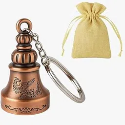 makbro Metal Guardian Bell Keychain For Bike/Car | Tibetan Key Chain Good Luck Key Chain (1 Pc), Copper-picture-19