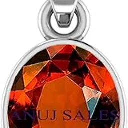 ayush gems 15.25 Ratti Certified A+ Quality Natural Hessonite Garnet Gomed Stone Silver Pendant Locket Loose Gemstone for Women's and Men's-picture-27