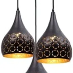 LEGEEN Light 3-Light Round Cluster Ceiling Pendant Chandelier Light Aluminum Black Modern Cut Design Lamp 3-Light for Bedroom Living Room Vintage Adjustable (Bulb Included)-picture-38