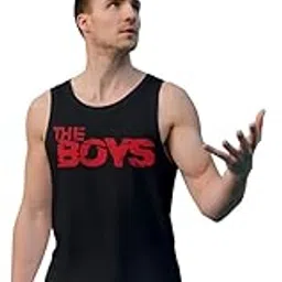 express fashion Men's Black Sports Vest with The Boys Print | Sleeveless Gym Tank Top for Workout, Basketball, Training & Summer Wear-picture-36