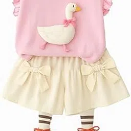 Baby Girl Duck Shorts Set | Trendy & Comfortable-image-82