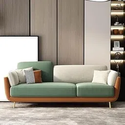 BASERIA FURNITURE Stylish and Luxurious 3 Seater Sofa Chesterfield Velvet & Fabric Comfortable Sofa Perfect for Home, Living Rooms, Guest Rooms, Hotels, and Offices-Colour=(3 Seater Greyy & Beige).-image-31