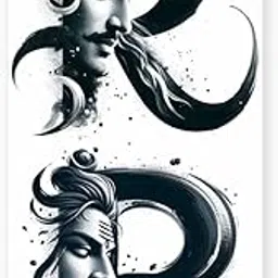 Temporary Tattoowala R letter With Lord shiva Temporary Tattoo, Unique Tattoo, Fake Sticker For Male And Female Tattoo-image-0