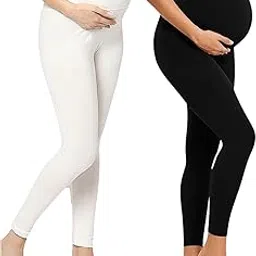 litelooks clothing Women's Cotton Lycra Over Belly Maternity Leggings - Comfortable, Seam-Free, High Waist Support, Stretchable Pregnancy Pants for Pre & Post Pregnancy-picture-15