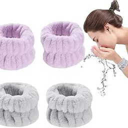 SANNIDHI® 2 Pairs Spa Wrist Band for Women Face Wash Wristband Super Absorbent Facial Wash Hand Band Towel Sweat Wrist Band for Girls Face Washing, Yoga, Fitness-picture-35