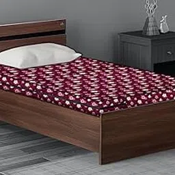 Stylista Mattress Protector Hypoallergenic/Waterproof Polyester Zippered, Single Bed, WxLxH (Inch) - 36X72X7, Floral Pattern Red-picture-13