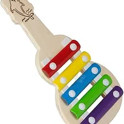 Trinkets & More - Xylophone Guitar Wooden (5 Nodes) | Kids First Musical Sound Instrument Toy | Babies Toddlers 6 Months + (Small Guitar Xylo).-picture-10