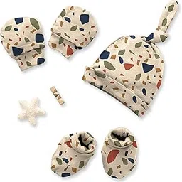 Cocoon Care Premium Bamboo Muslin Baby Set - Ultra-Soft Newborn Essentials Including Cap, Mittens, and Socks for Ultimate Comfort and Breathability | Mosaic | 0-3M-picture-26