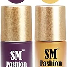 SM FASHION Nail Polishes, Purple-Golden Velvet Matte Nail Paint Combo Set of 2 Pcs 7ml each-image-88