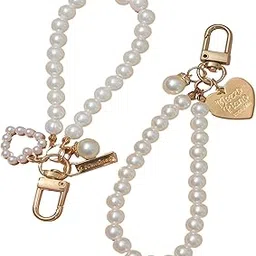 pmeixcy 2 Pcs Pearl Keychain Wristlet Bag Charms Pearl Chain For Purse Gold Women's Imitation Pearl Chain Key Chain Backpack Key Pendant Accessories Key Ring Charm Gifts Car Keychains Car Accessories-picture-34
