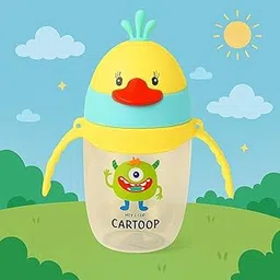 KIDS BASIC Premium Sipper Cup with Handles | BPA Free & Leak Proof | Sipper with Soft Silicone Straw (Yellow & Blue)-picture-19