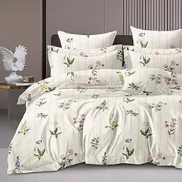 Laying Style™ 350 Tc Heavy Glace Cotton Super King Size Duvet Cover II Razai Cover II Quilt Cover for Double Bed Size with Zipper (Dohars) 108x108 inch-Multicolor-image-54