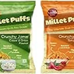 IndieMillets Combo Pack of 4: Healthy Ready-to-Eat Jowar Puffs in Cream & Onion, Cheddar Cheese, Tomato, and Peri Peri Flavors – Naturally Gluten-Free, and a Perfect Millet Snack for Every Craving-picture-28