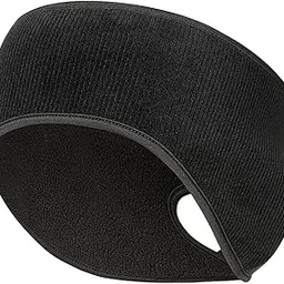 yskiza Double Fleece Ponytail Winter Headband Women Ski Running Ear Warmer Cold Weather (Black)-picture-51