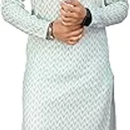 os jeans Men's Indian Ethnic Wear Straight Lucknowi Kurta-picture-21