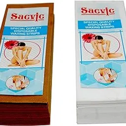 Sacvic Waxing Strips Plain Without Wax Non-Woven Hair Removal Plain Waxing Strips- 140 pieces (White) image 1