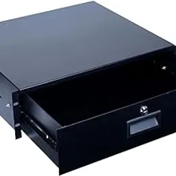 SR-Link 3U Rack Mount Sliding Locking Drawer for 19” Server Rack or AV Cabinet, DJ, Studio & Network Use Heavy-Duty Steel Construction, Smooth Ball-Bearing Slides, Black Powder-Coated Finish-picture-22