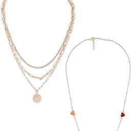 ami Pack of 2 Multicolor Enamel Hearts Contemporary Style Chain For Women-ZPFK20497-picture-23