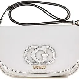 guess Women Off White Textured Adjustable Shoulder Strap Crossbody Bag-picture-17