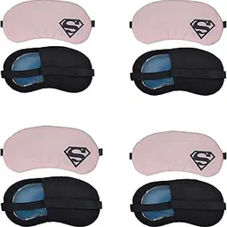 Samtrish Soft Pink and Black Superman Eye Mask with Removable Blue Cooling Gel Insert for Restful Sleep Mask. | Pack of 4-picture-24