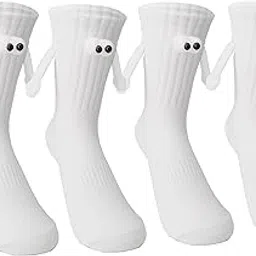 muleug 2Pair Funny socks,Magnetic Holding Hands Socks,Hand holding socks Gifts for Couple, Boyfriend, Best Friends-picture-49