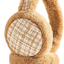 syga Winter Earmuffs with Plush, Warm & Cozy Lattice Pattern for Kids, Adult-picture-56