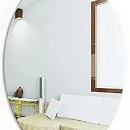 Mahi's| Premium Large Size (Height 44.5cm, Width 30cm) Oval Shape Adhesive Mirror Sticker for Tiles, Bedroom, Living Area, Basin, Bathroom Both Side Sticker, Acrylic Decorative Mirror Sticker-image-92