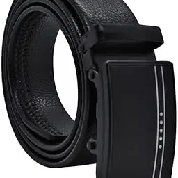 sunshopping Men's PU Leather Black Autolock Grip Belt (HTP-2-BL)-picture-22