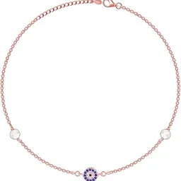 giva 925 Silver Rose Gold Evil Eye Pearl Anklet,Single | Gifts for Women and Girls | With Certificate of Authenticity and 925 Stamp | 6 Months Warranty-picture-42