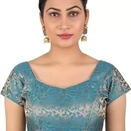 a k e zone Women's Readymade Blouse Sweetheart Brocade Short Sleeve || Stretchable Stylish Comfortable Blouses || Neck Style U-Neck Holi Festivals Gift for Womens & Girls.-picture-41