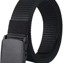 FLIPCON Men's Nylon Fabric Belt for Men, Plastic Flap Buckle, fits on upto 36 inches waist size-picture-23